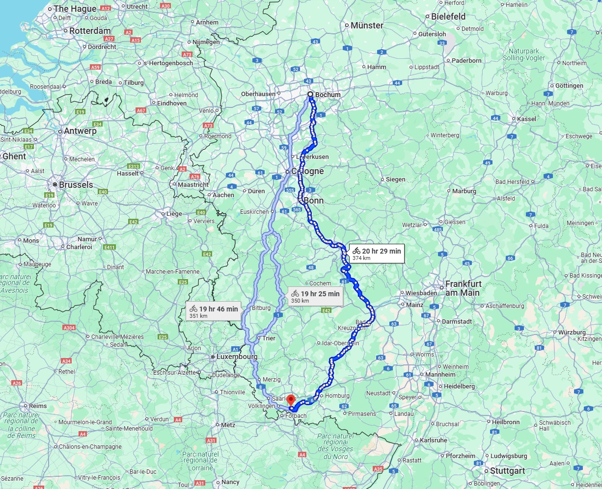 Anreise von Bochum Zu Saarbrücken Über 
