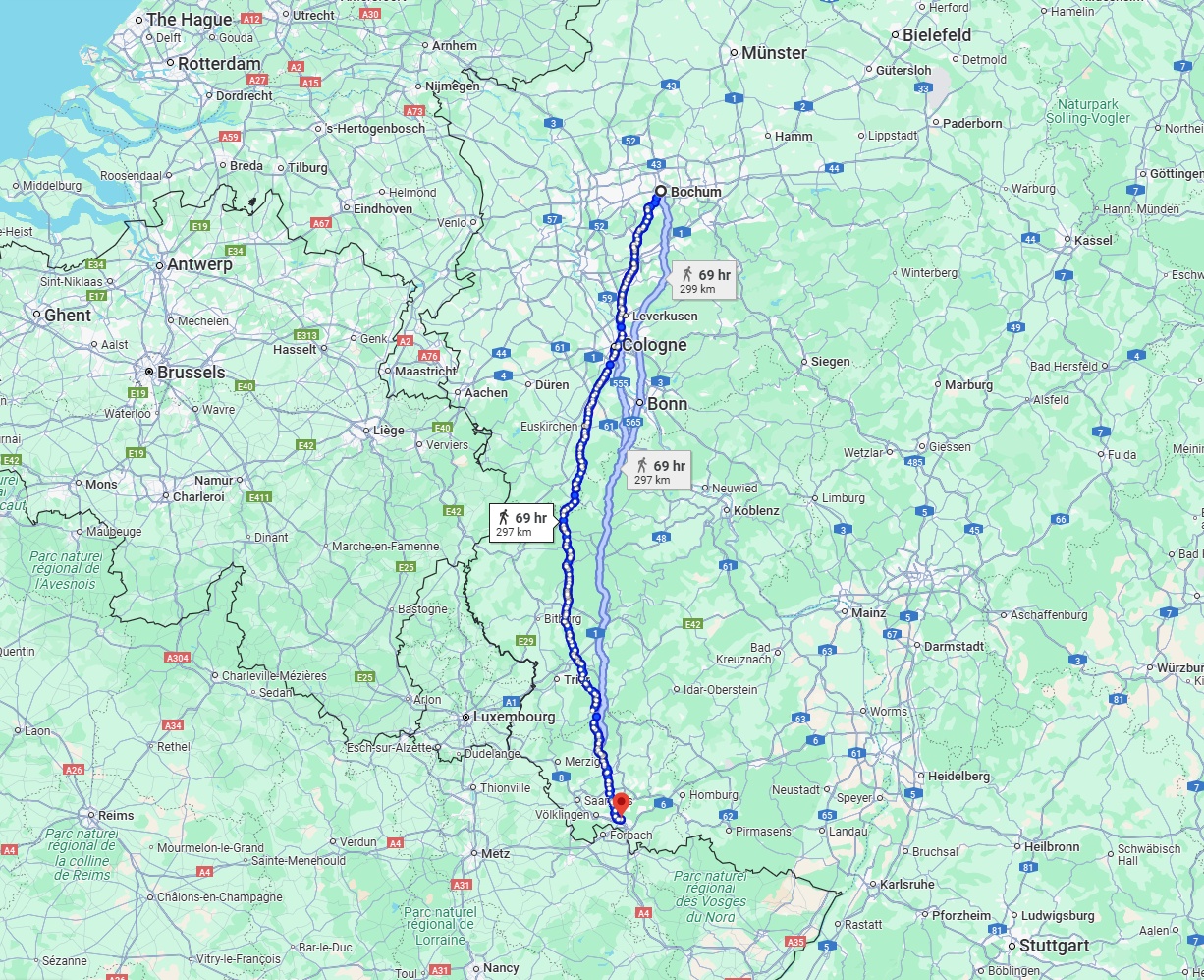 Anreise von Bochum Zu Saarbrücken Über 