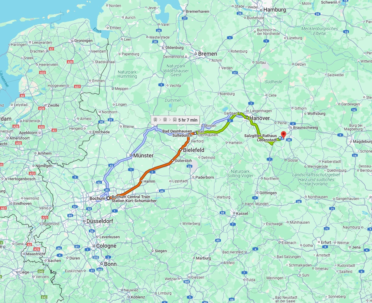 Anreise von Bochum Zu Salzgitter Über 
