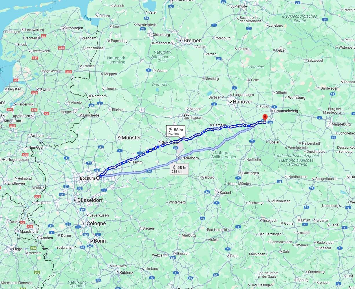 Anreise von Bochum Zu Salzgitter Über 