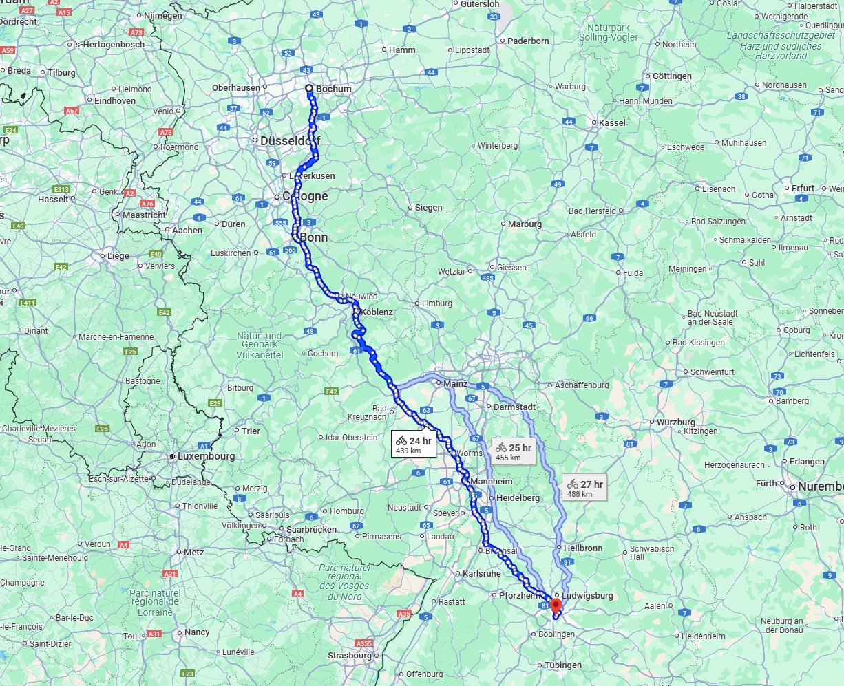 Anreise von Bochum Zu Stuttgart Über 
