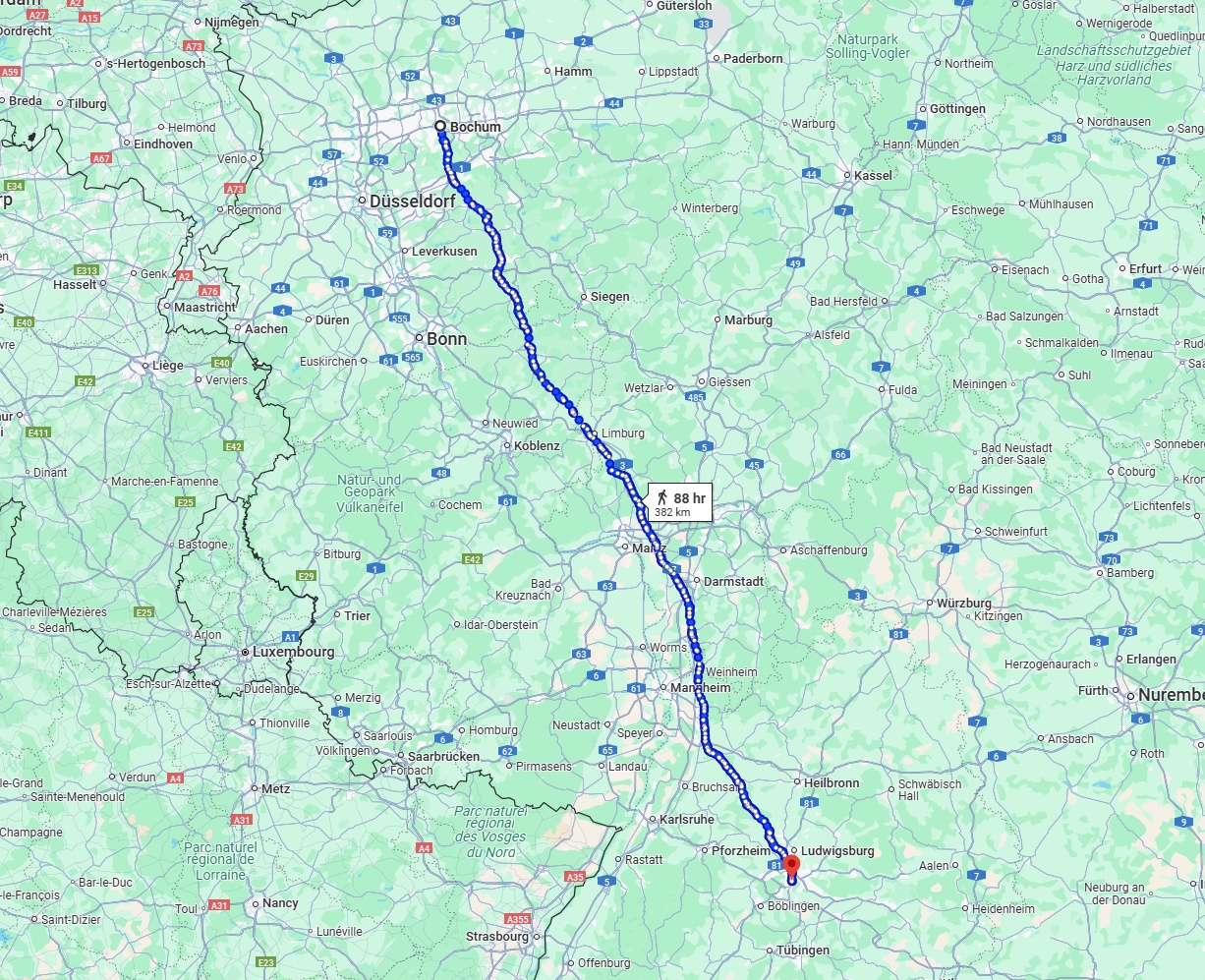 Anreise von Bochum Zu Stuttgart Über 