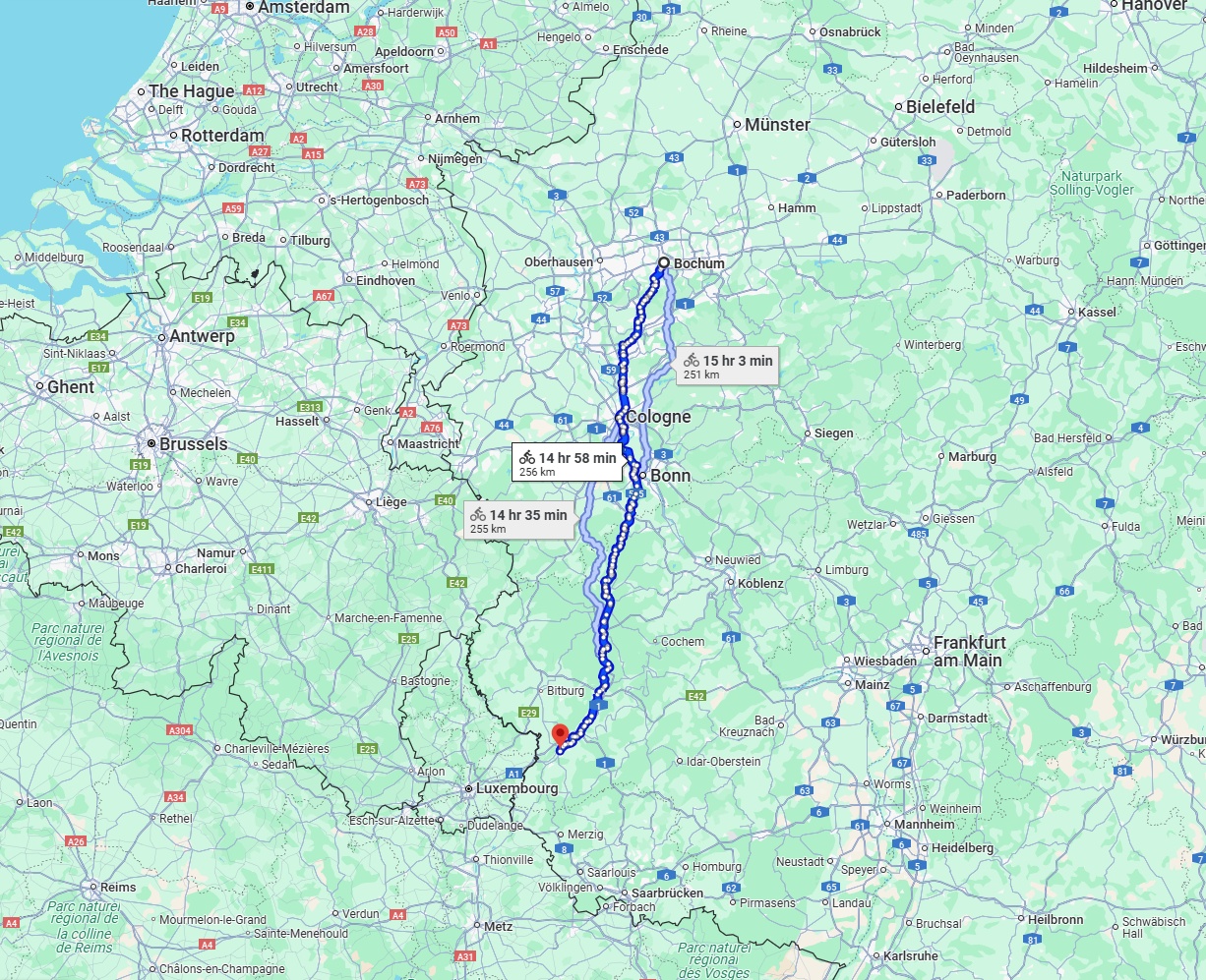 Anreise von Bochum Zu Trier Über 