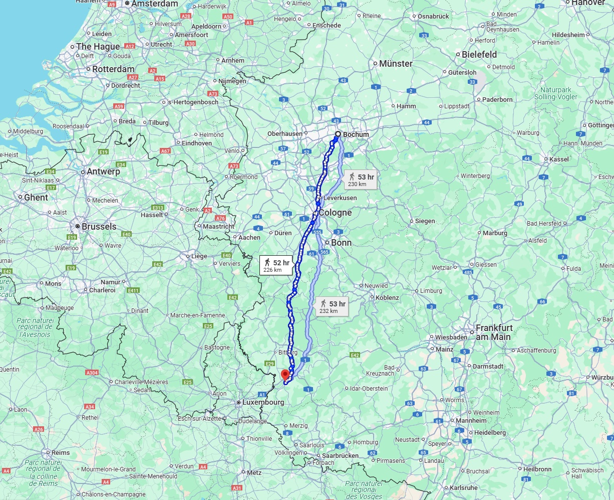 Anreise von Bochum Zu Trier Über 