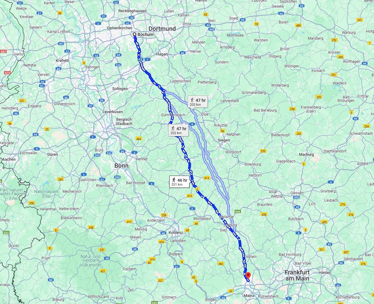 Anreise von Bochum Zu Wiesbaden Über 