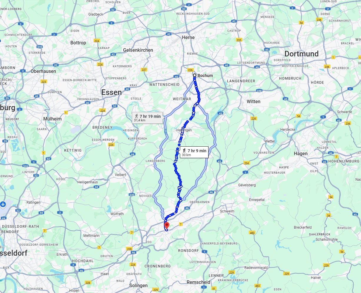 Anreise von Bochum Zu Wuppertal Über 