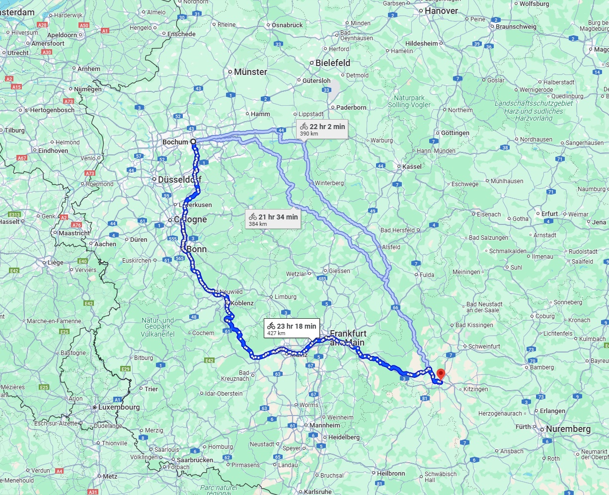 Anreise von Bochum Zu Würzburg Über 