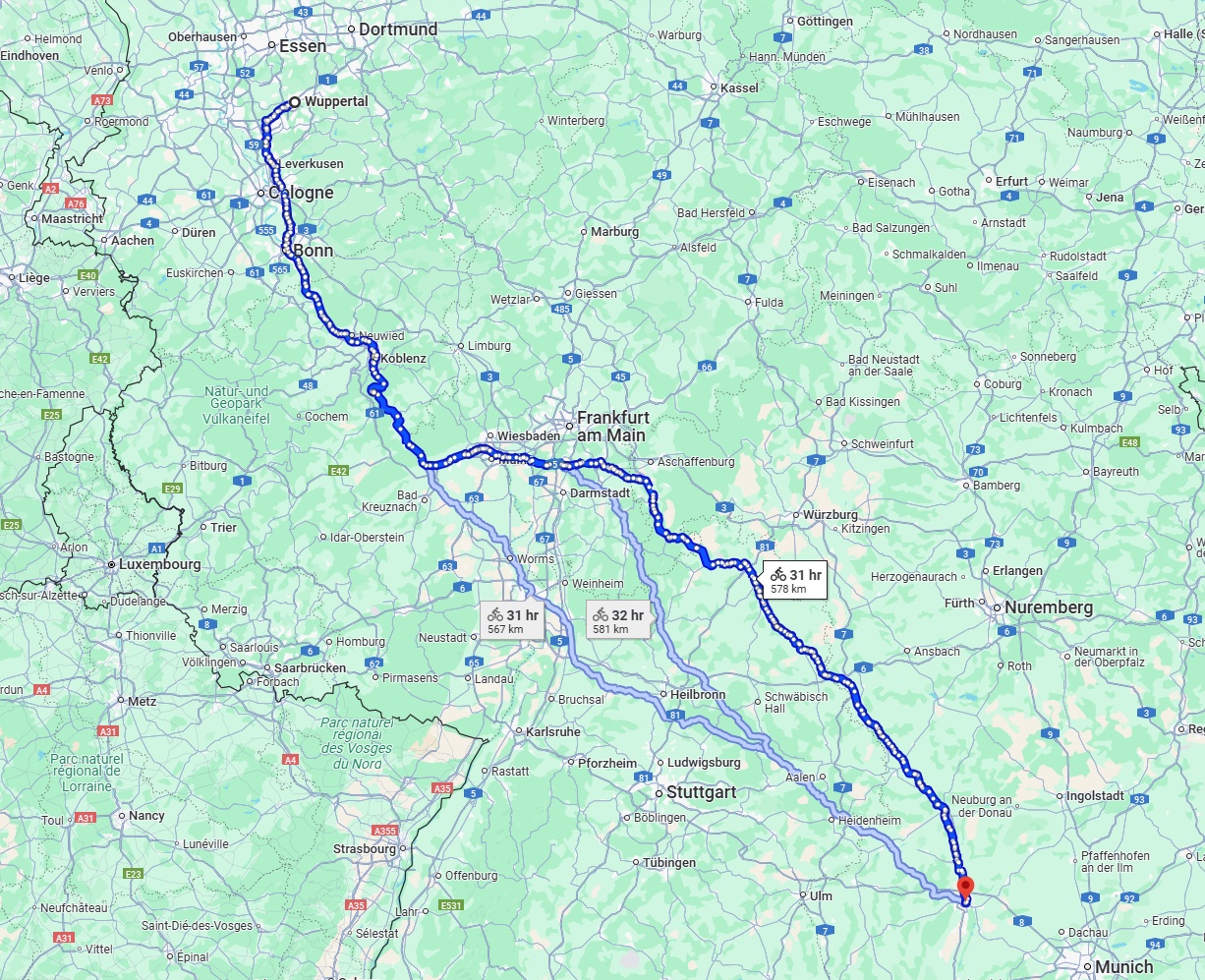 Anreise von Wuppertal Zu Augsburg Über 