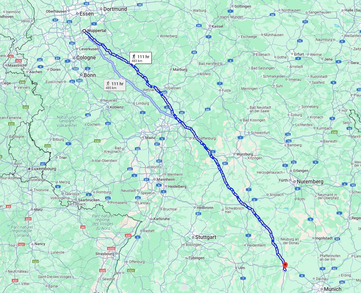 Anreise von Wuppertal Zu Augsburg Über 