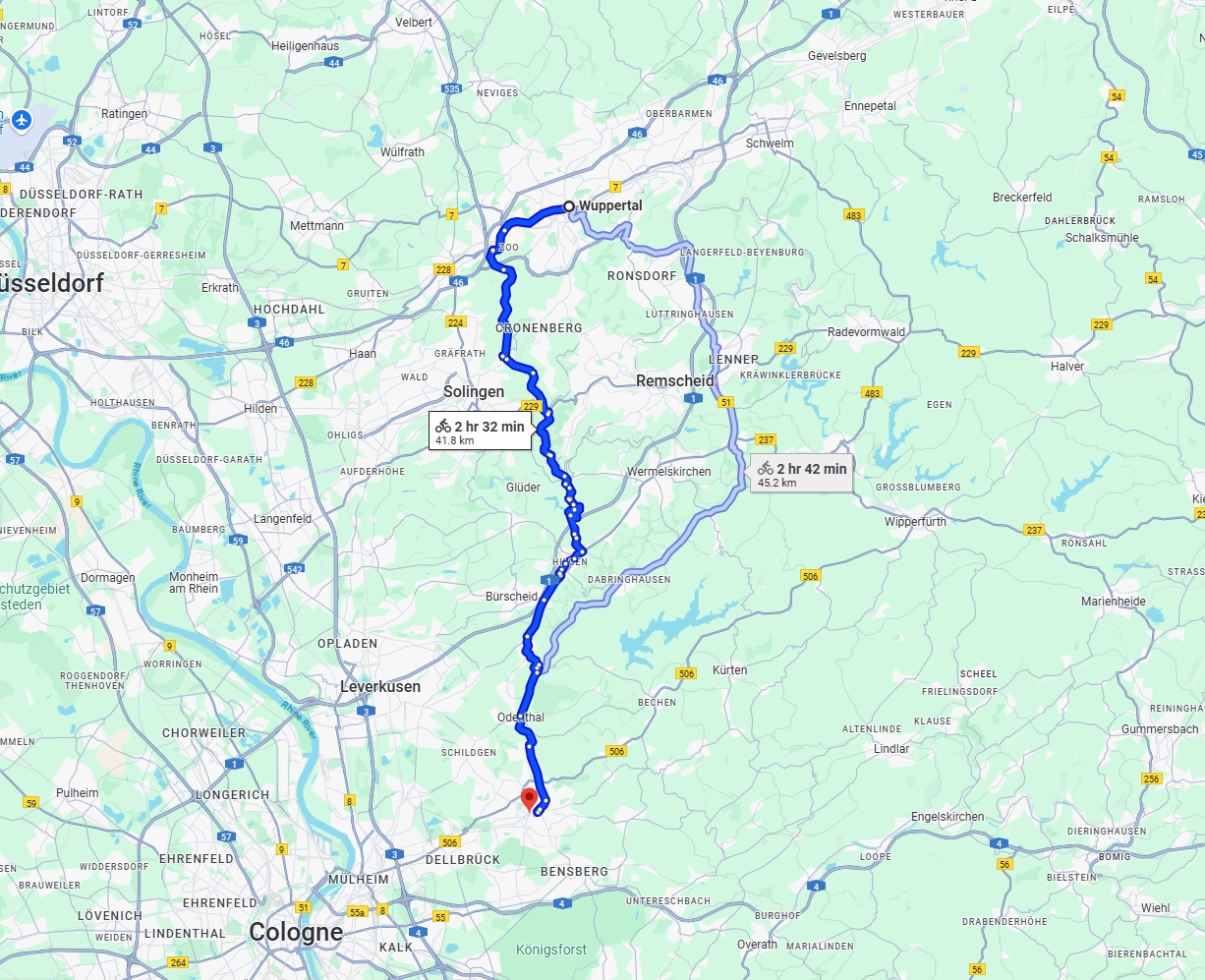 Anreise von Wuppertal Zu Bergisch Gladbach Über 