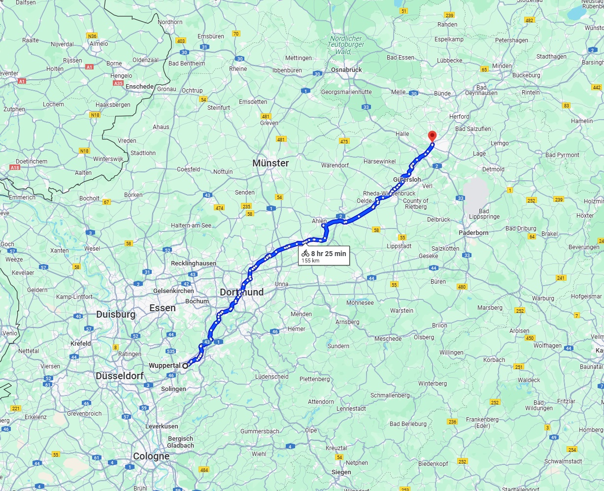 Anreise von Wuppertal Zu Bielefeld Über 