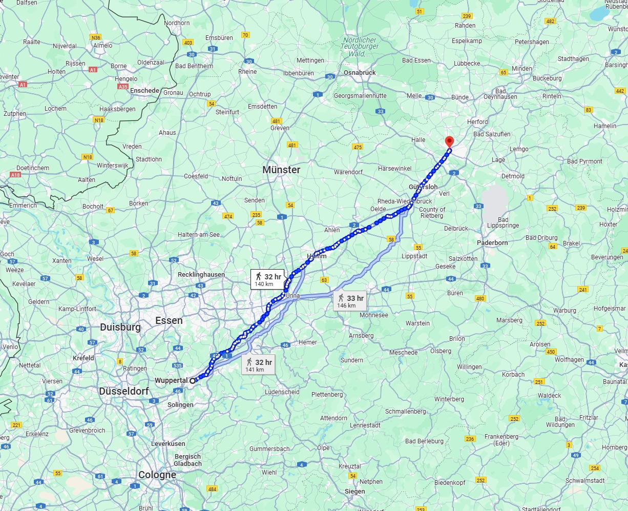 Anreise von Wuppertal Zu Bielefeld Über 