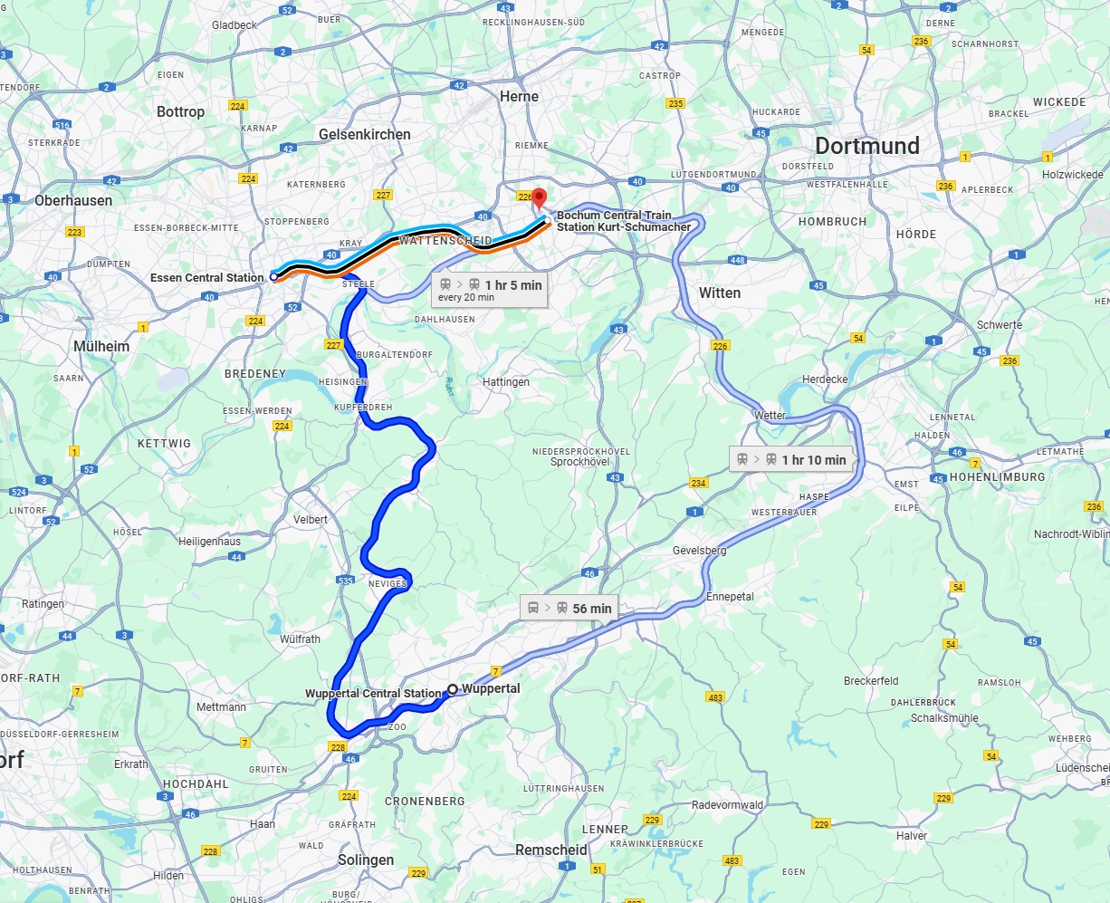 Anreise von Wuppertal Zu Bochum Über 