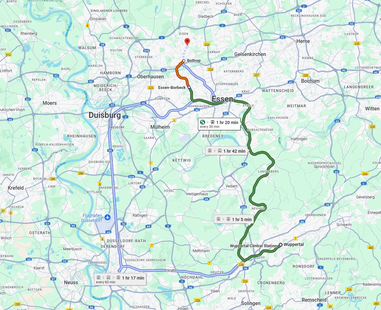 Anreise von Wuppertal Zu Bottrop Über 