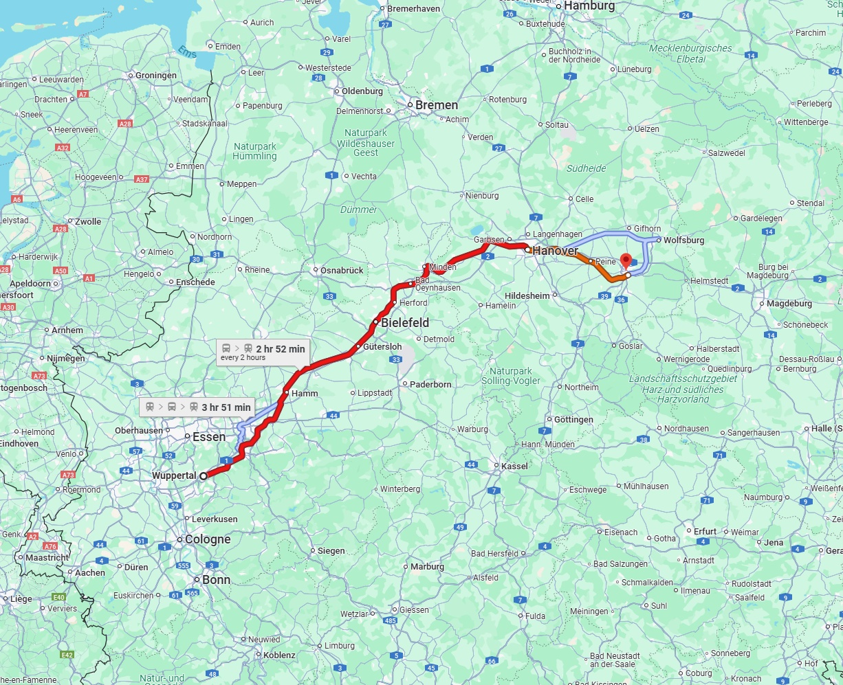 Anreise von Wuppertal Zu Braunschweig Über 