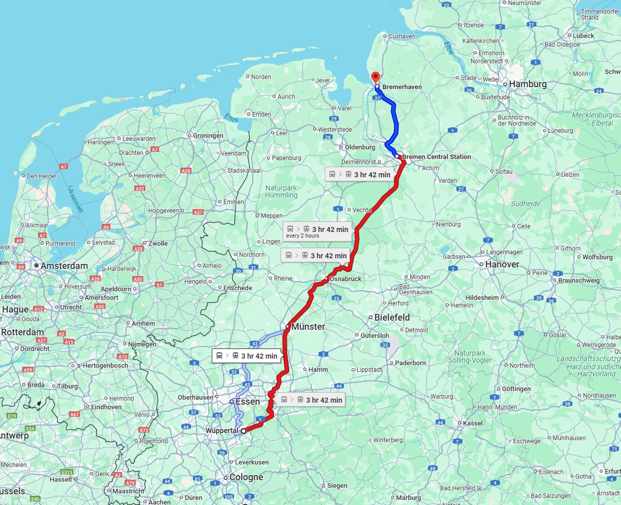 Anreise von Wuppertal Zu Bremerhaven Über 