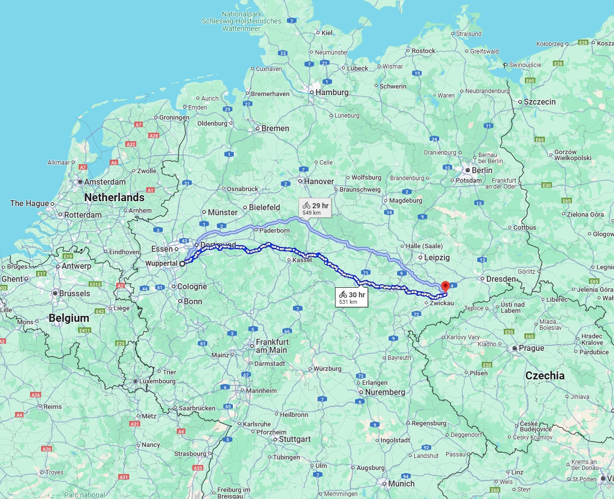 Anreise von Wuppertal Zu Chemnitz Über 