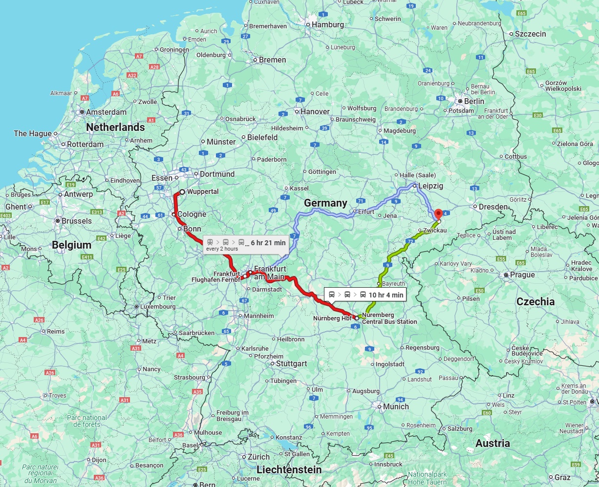 Anreise von Wuppertal Zu Chemnitz Über 
