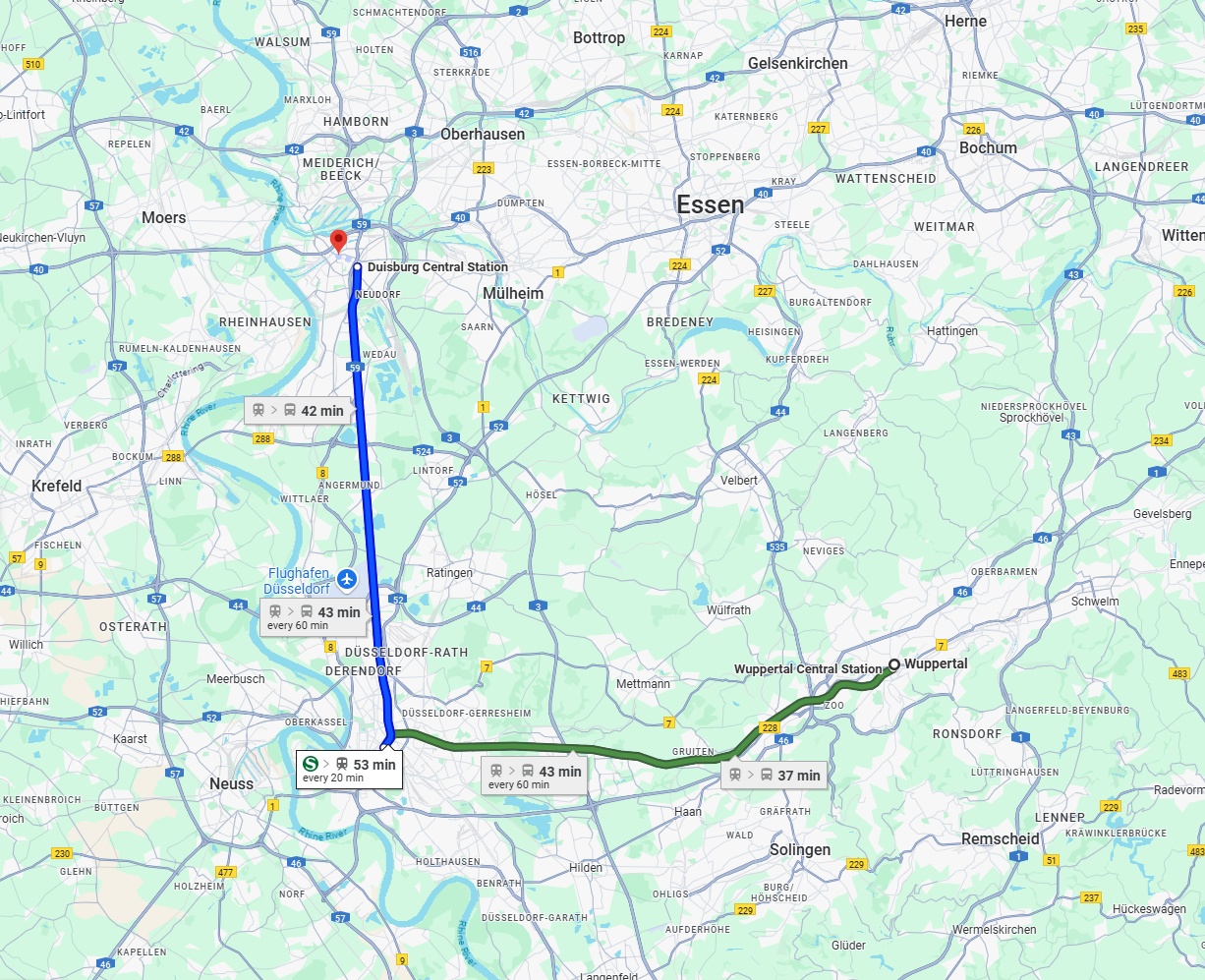 Anreise von Wuppertal Zu Duisburg Über 