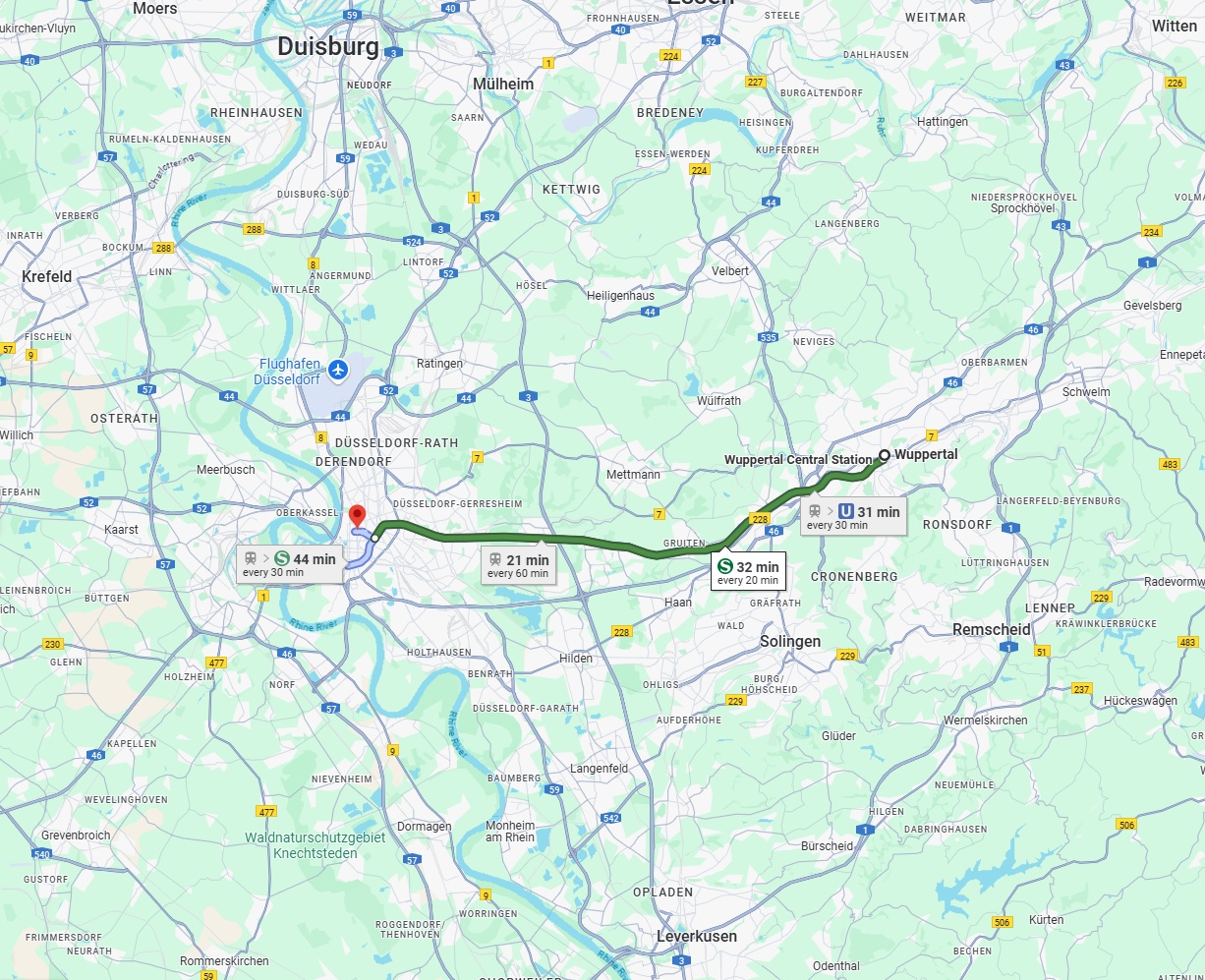 Anreise von Wuppertal Zu Düsseldorf Über 
