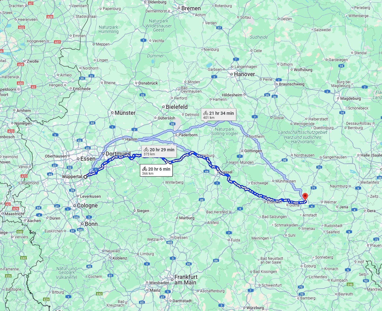 Anreise von Wuppertal Zu Erfurt Über 