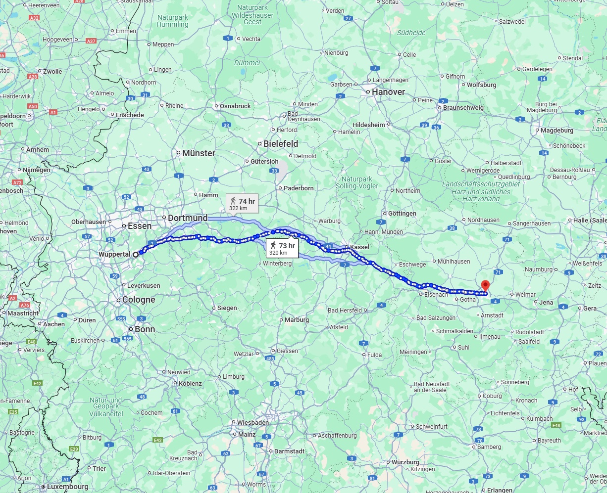 Anreise von Wuppertal Zu Erfurt Über 