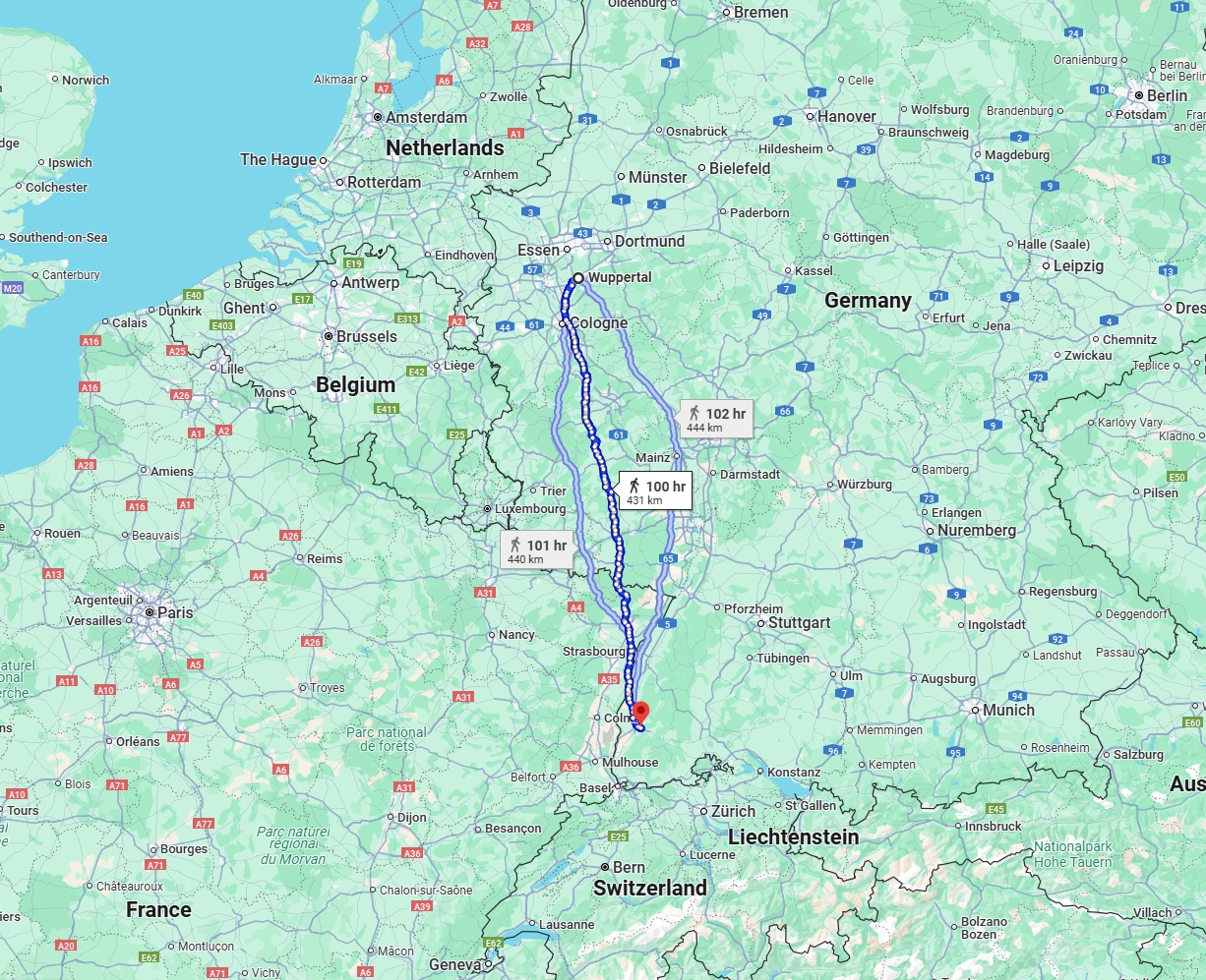 Anreise von Wuppertal Zu Freiburg im Breisgau Über 