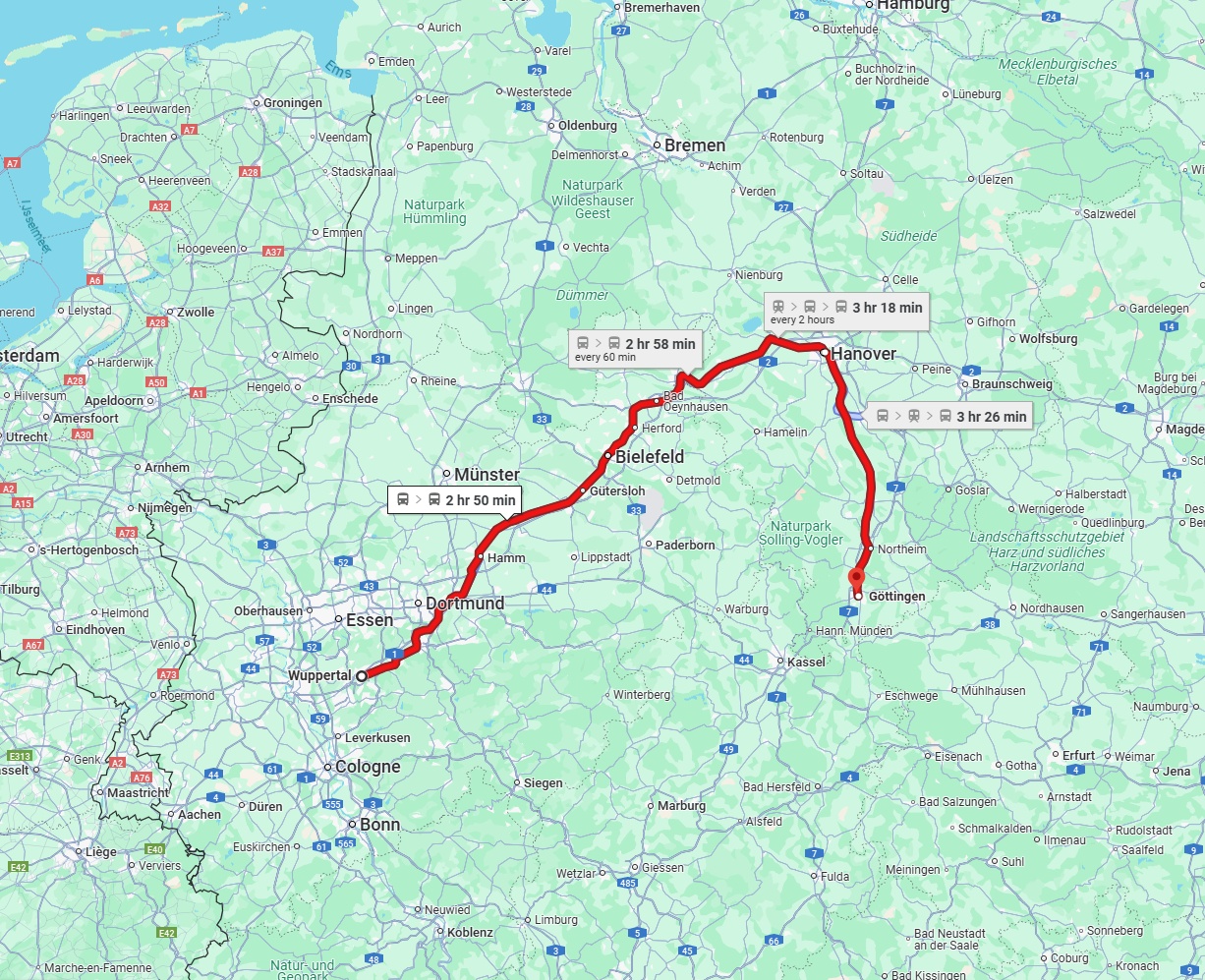 Anreise von Wuppertal Zu Göttingen Über 