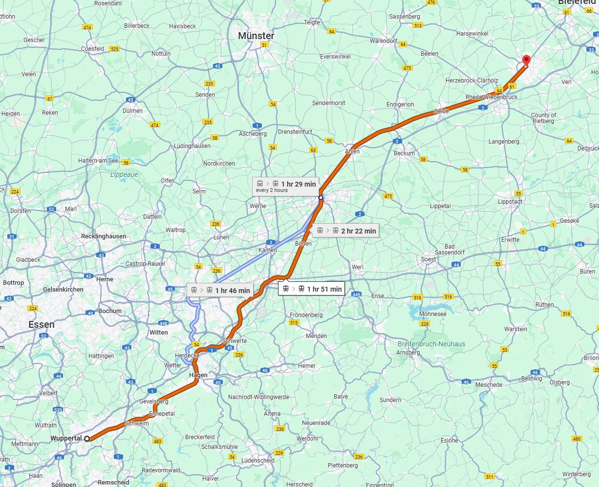 Anreise von Wuppertal Zu Gütersloh Über 