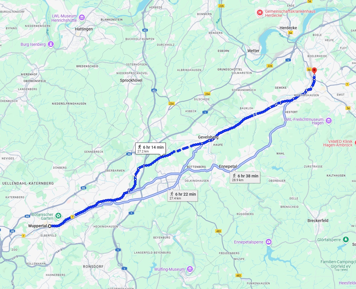 Anreise von Wuppertal Zu Hagen Über 