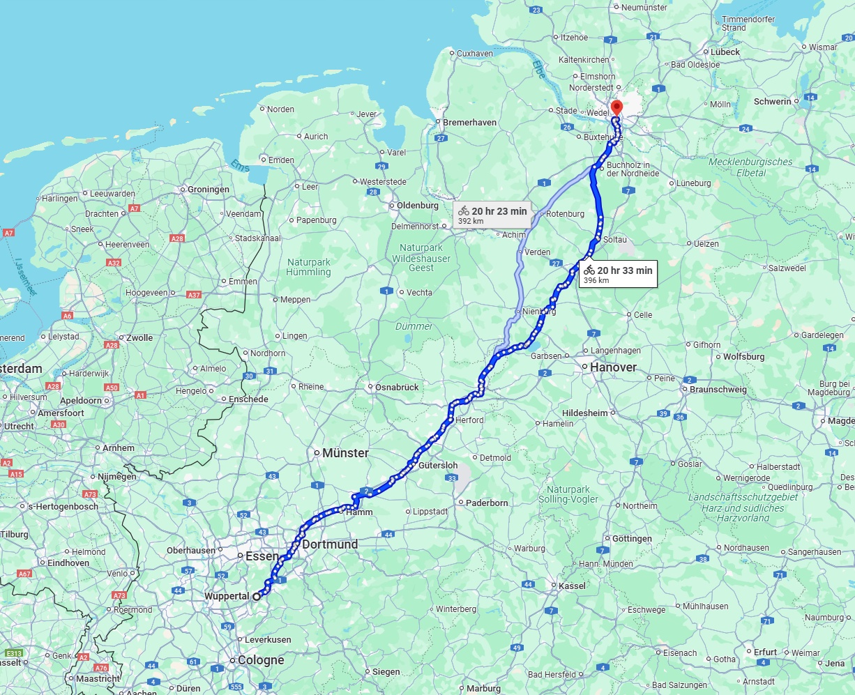 Anreise von Wuppertal Zu Hamburg Über 