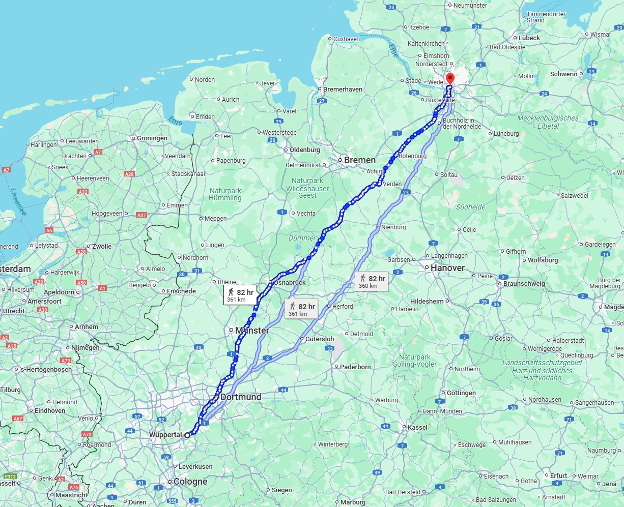 Anreise von Wuppertal Zu Hamburg Über 