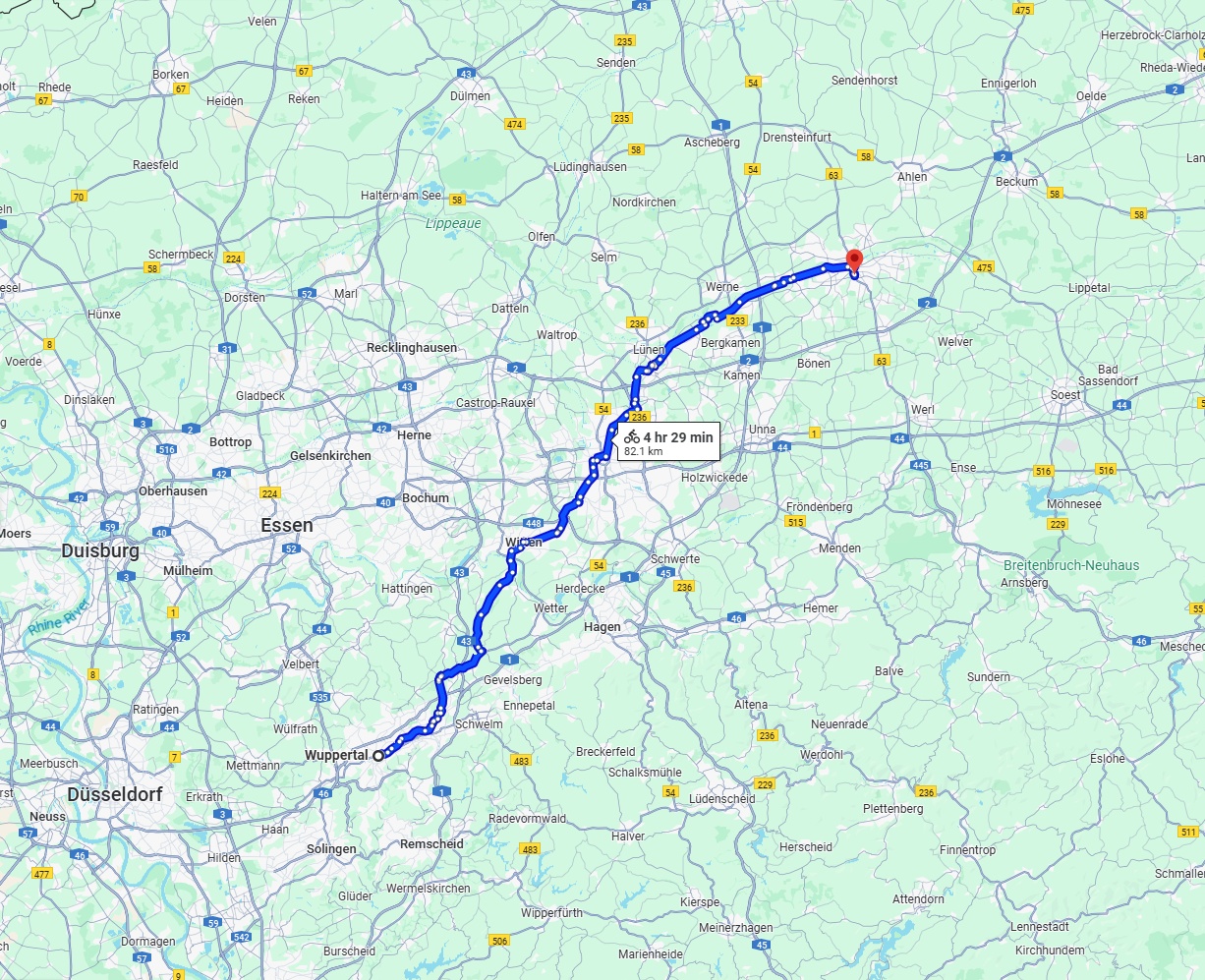 Anreise von Wuppertal Zu Hamm Über 
