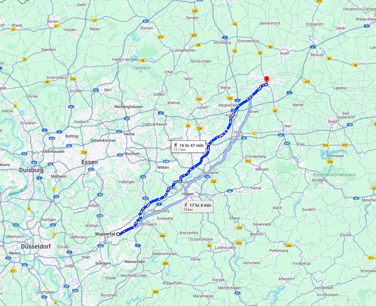 Anreise von Wuppertal Zu Hamm Über 