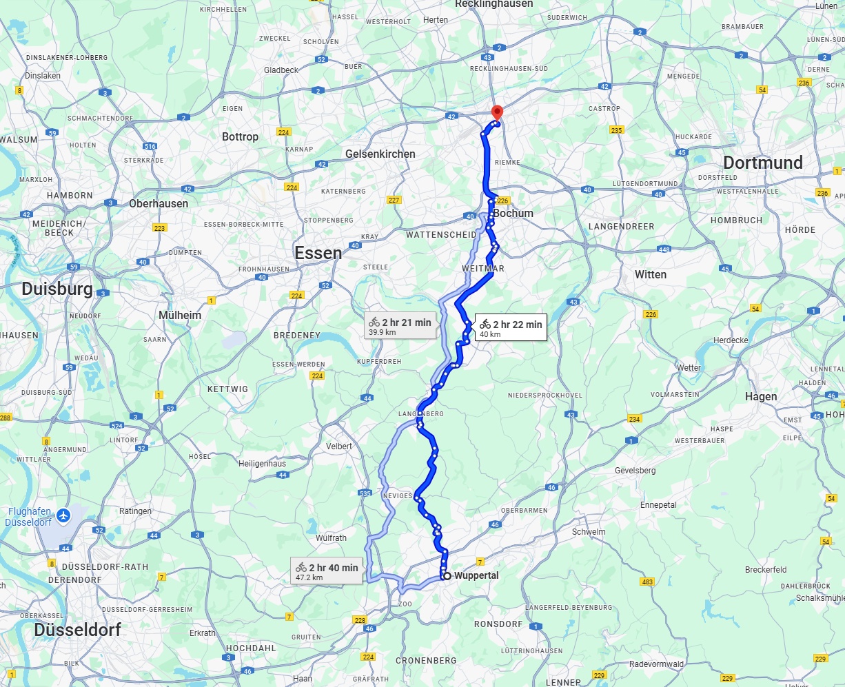 Anreise von Wuppertal Zu Herne Über 