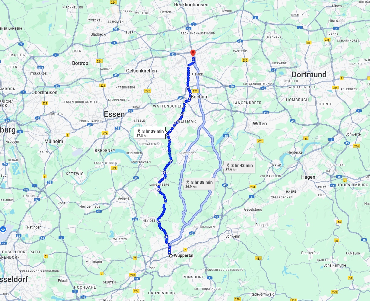 Anreise von Wuppertal Zu Herne Über 