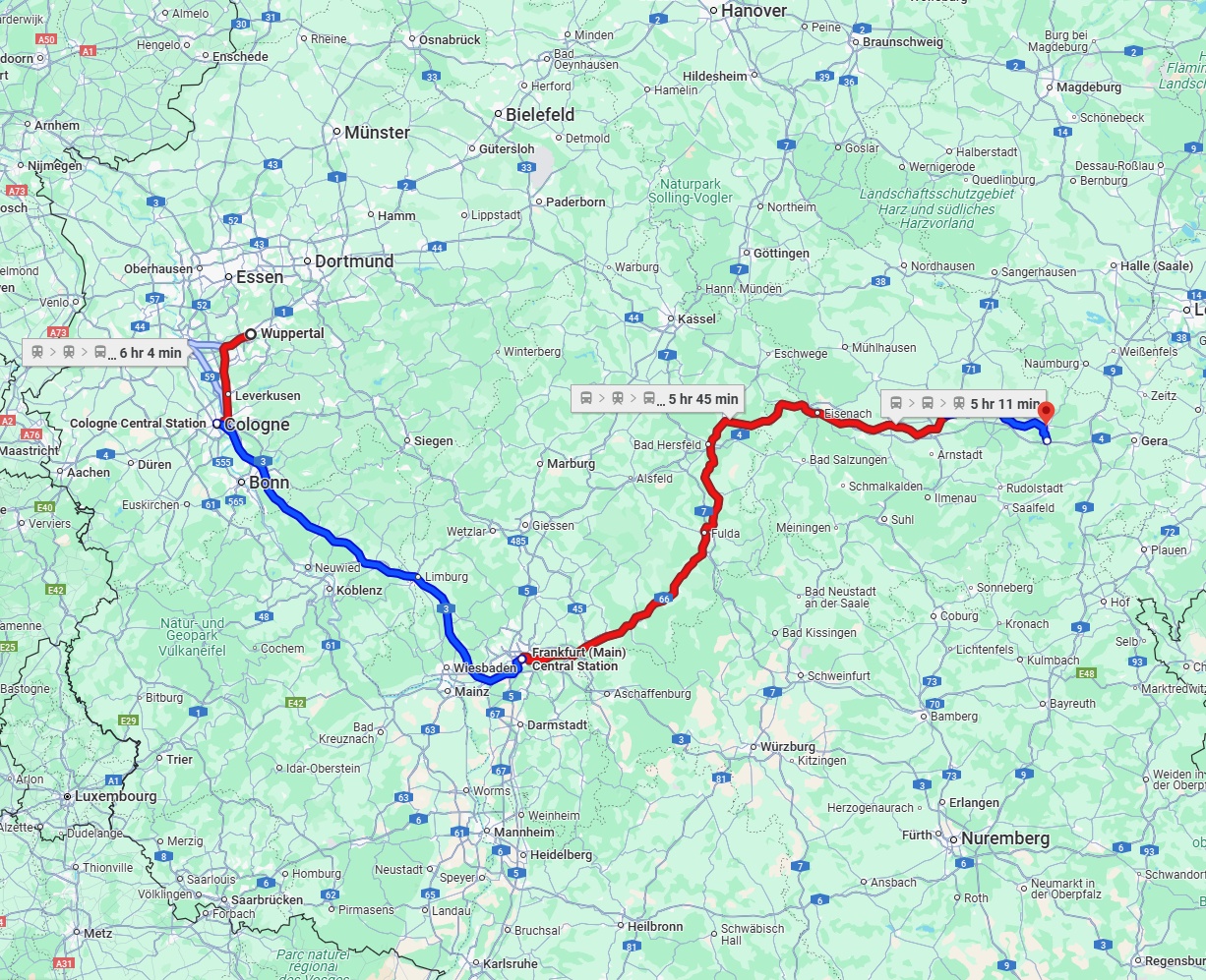 Anreise von Wuppertal Zu Jena Über 