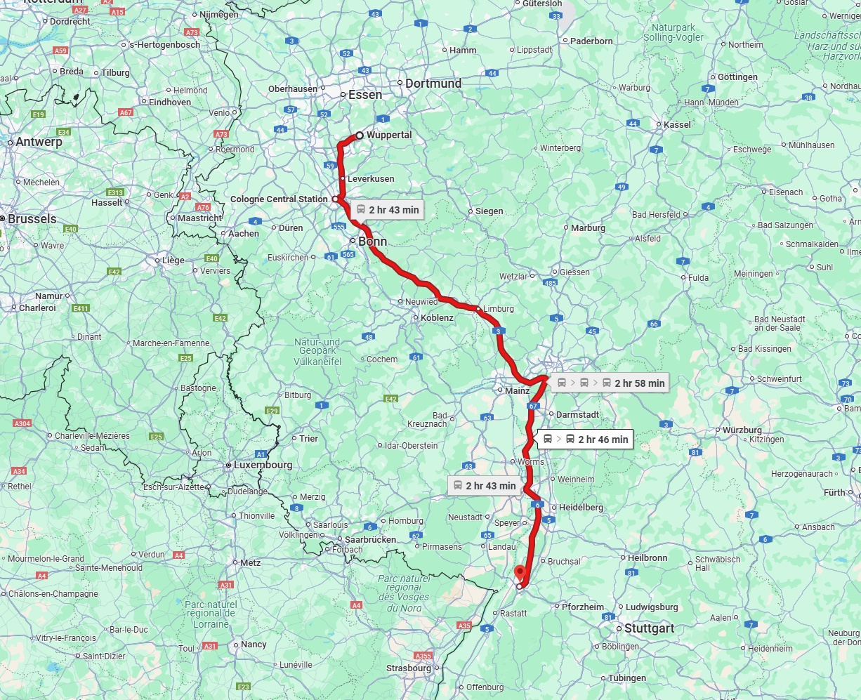 Anreise von Wuppertal Zu Karlsruhe Über 