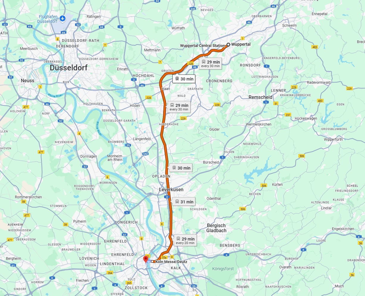 Anreise von Wuppertal Zu Köln Über 
