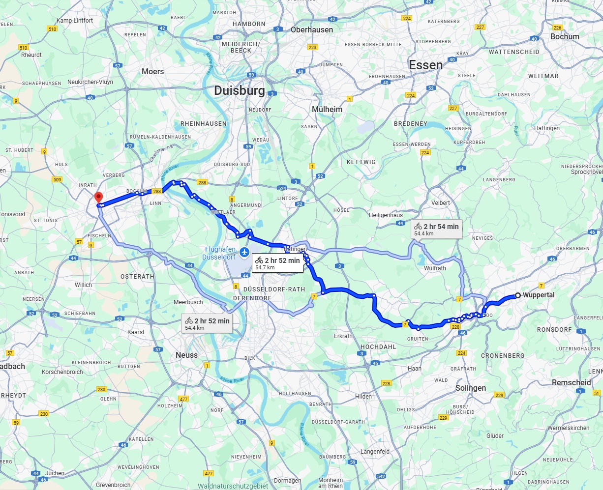 Anreise von Wuppertal Zu Krefeld Über 