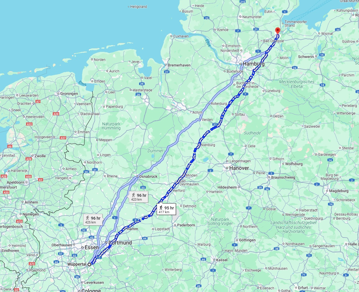 Anreise von Wuppertal Zu Lübeck Über 