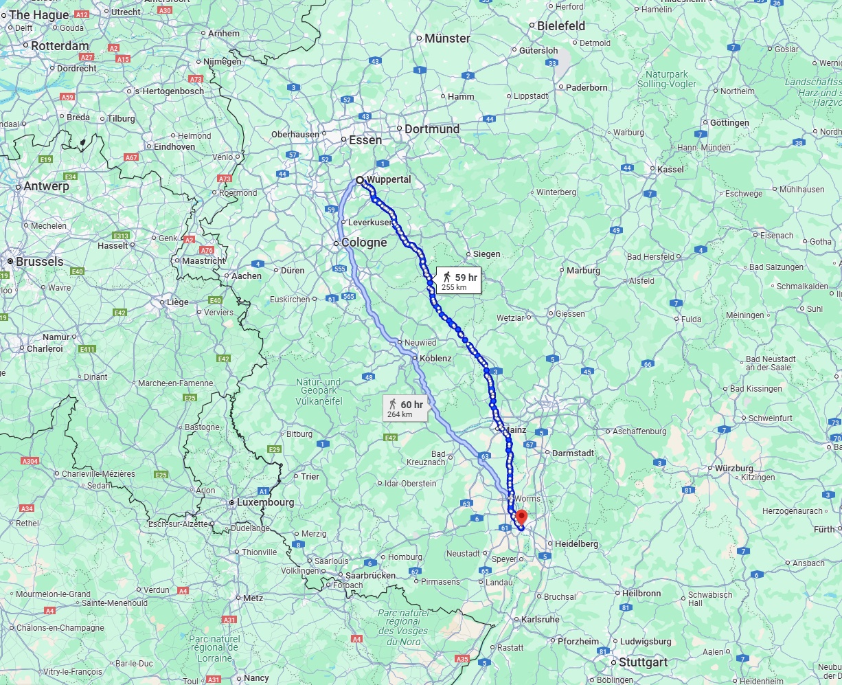 Anreise von Wuppertal Zu Ludwigshafen am Rhein Über 