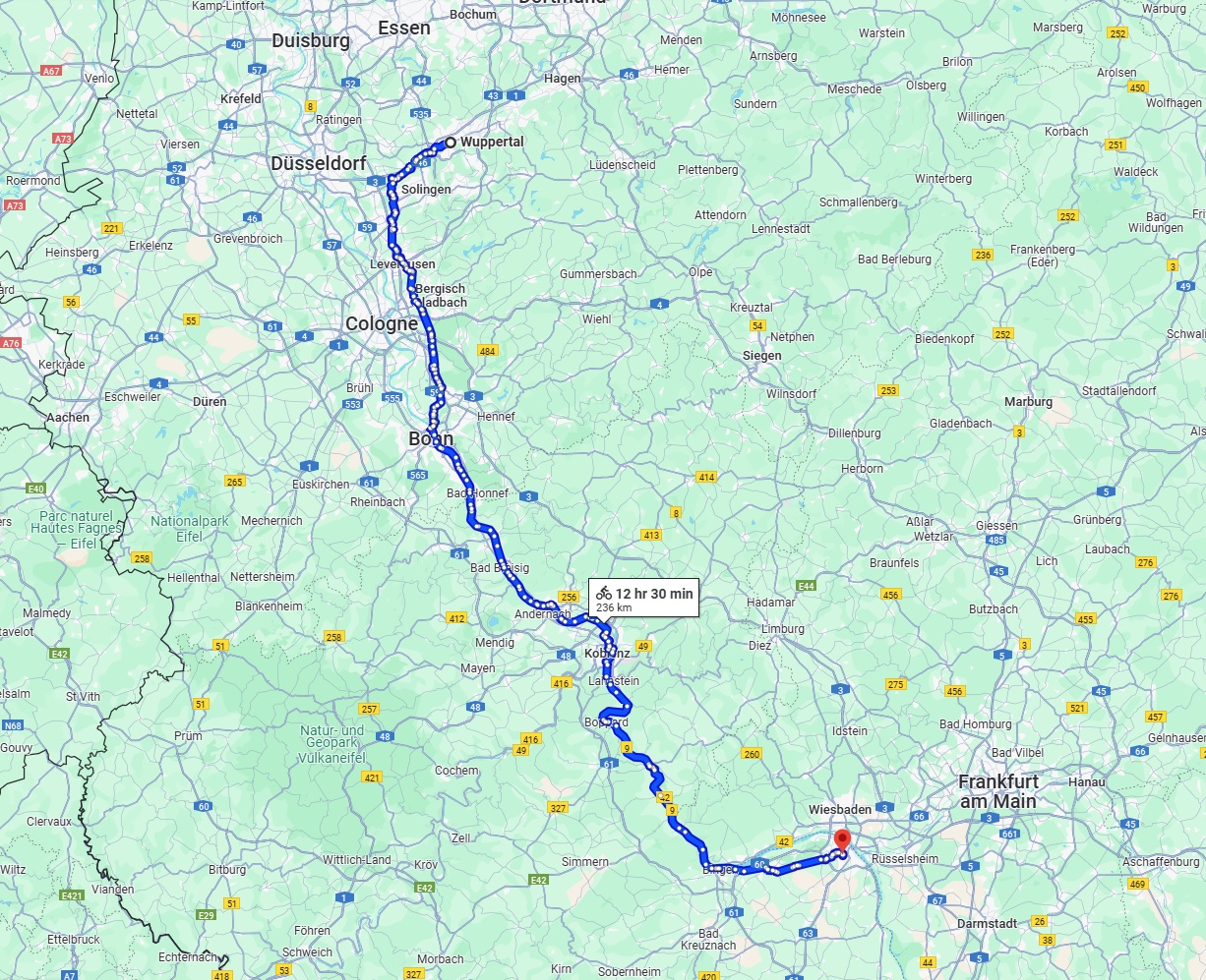 Anreise von Wuppertal Zu Mainz Über 