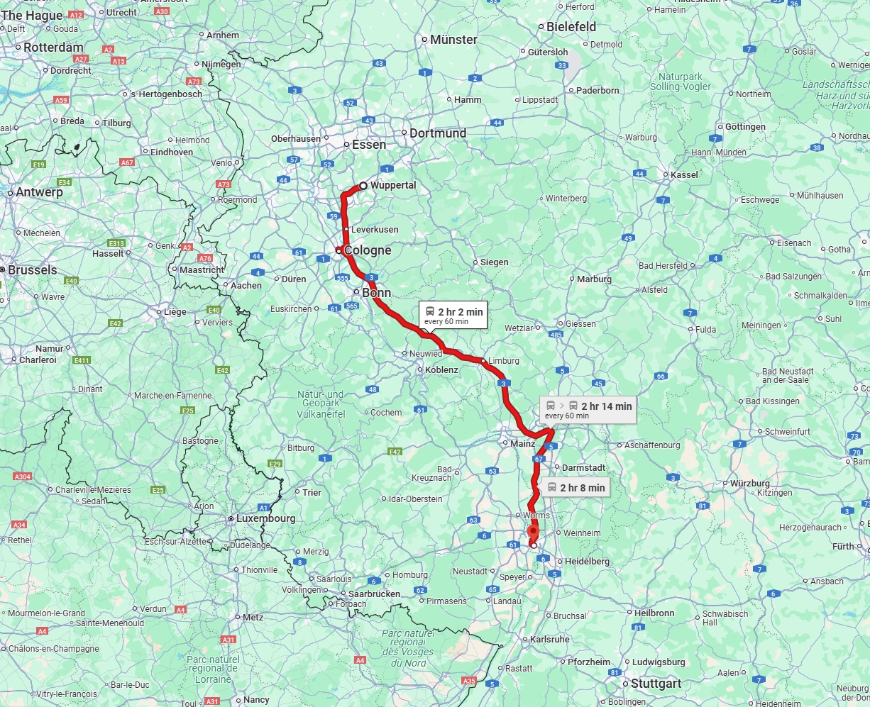 Anreise von Wuppertal Zu Mannheim Über 