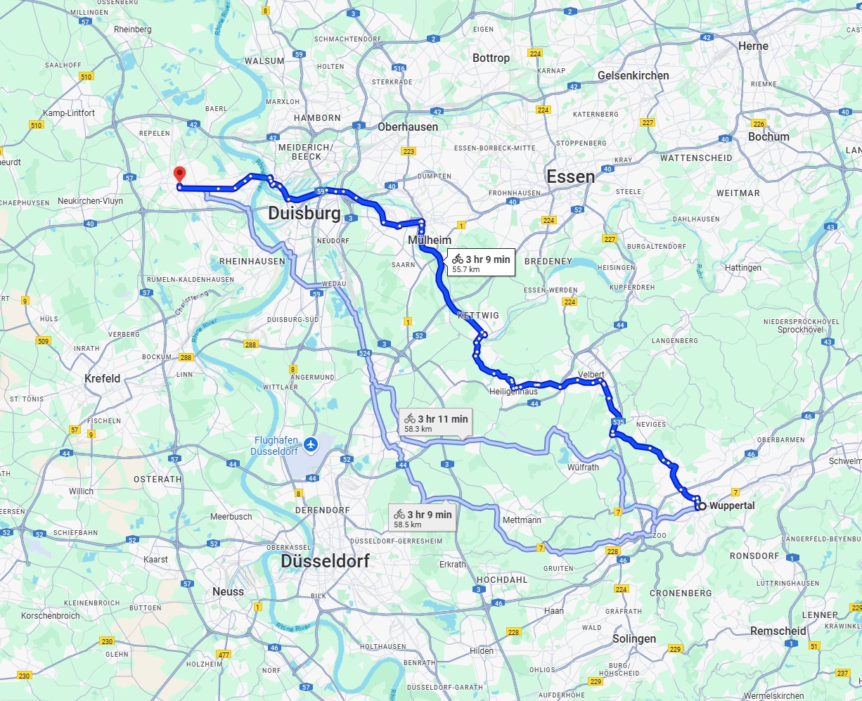 Anreise von Wuppertal Zu Moers Über 