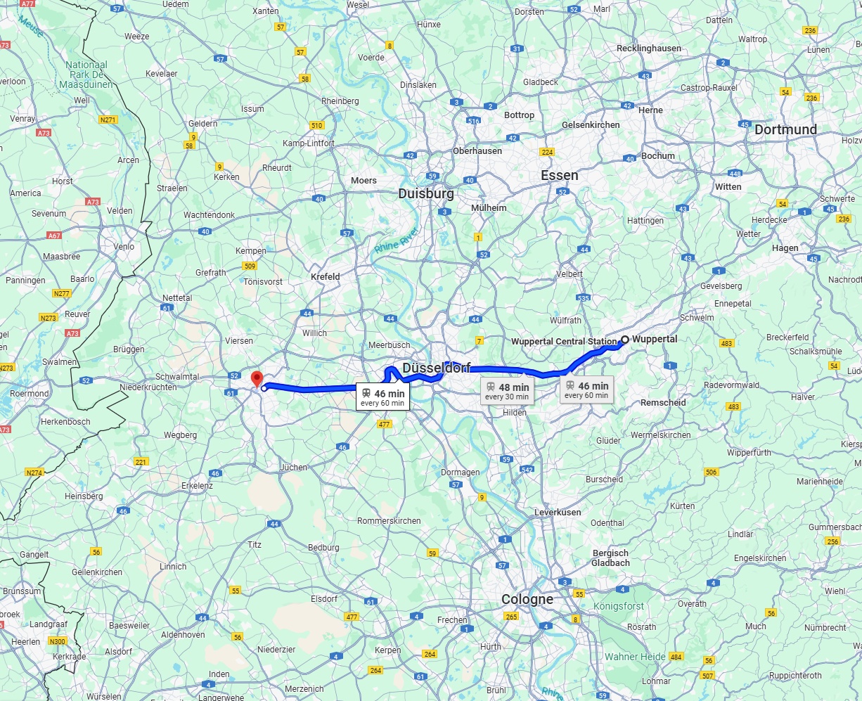 Anreise von Wuppertal Zu Mönchengladbach Über 