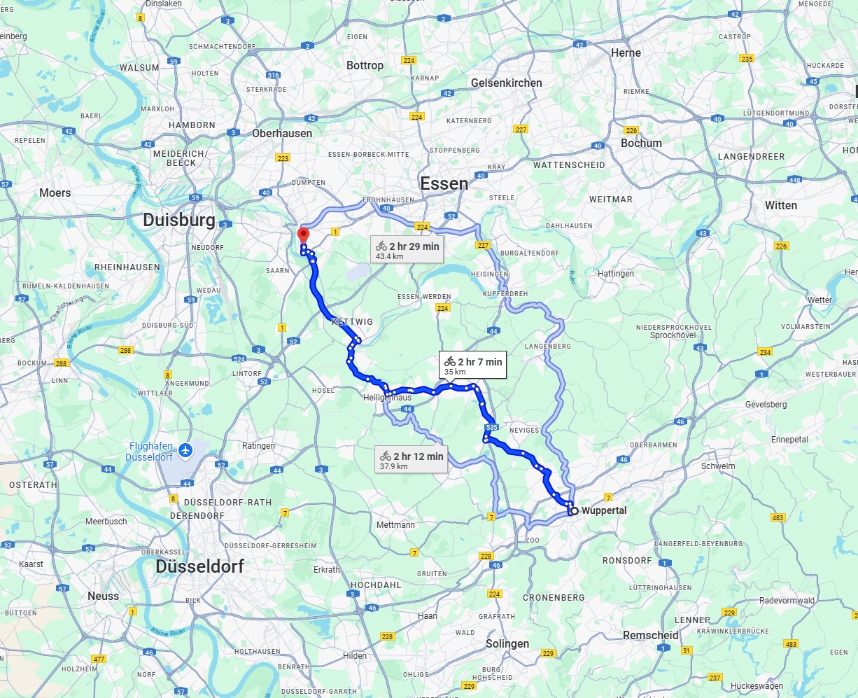 Anreise von Wuppertal Zu Mülheim an der Ruhr Über 
