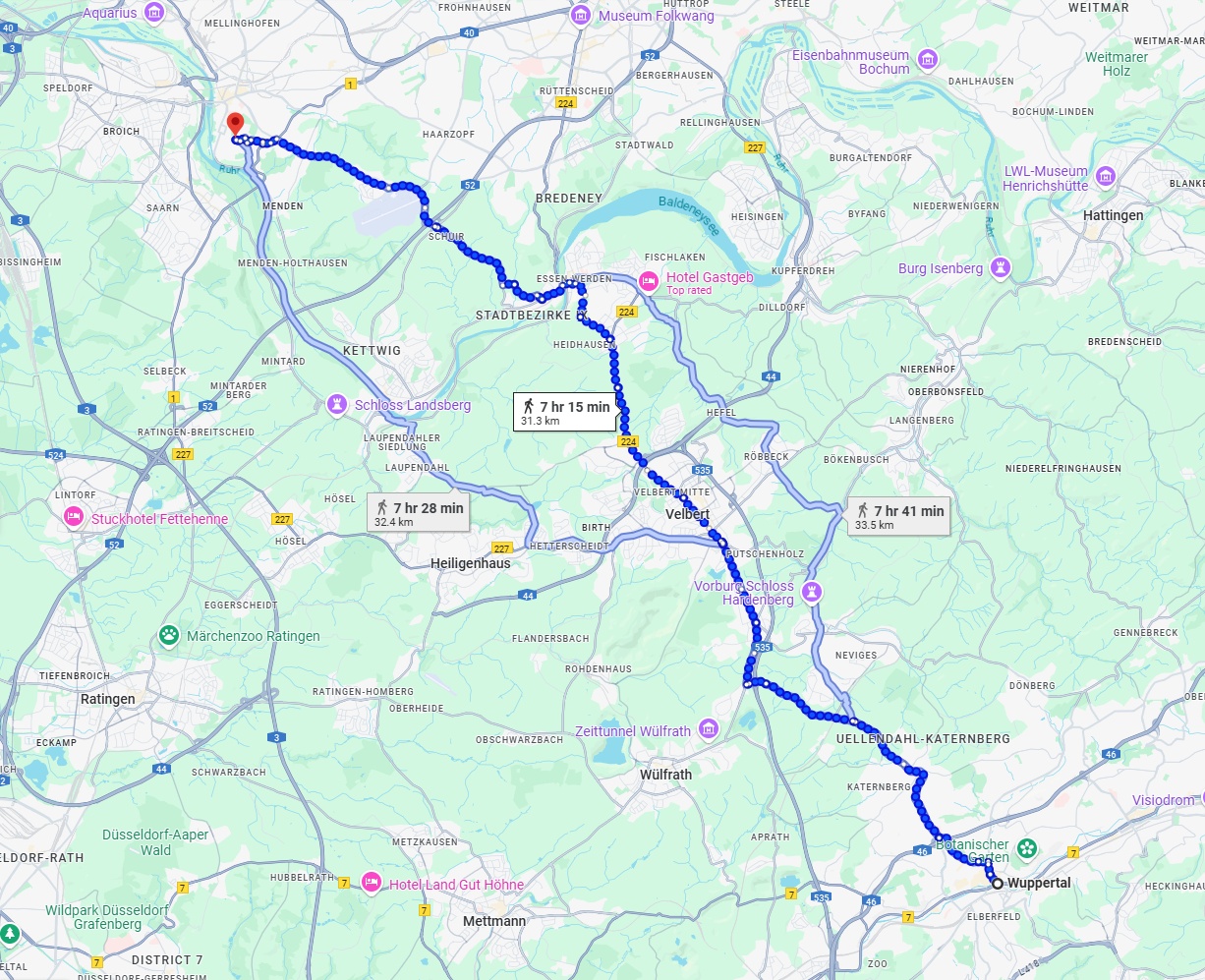 Anreise von Wuppertal Zu Mülheim an der Ruhr Über 