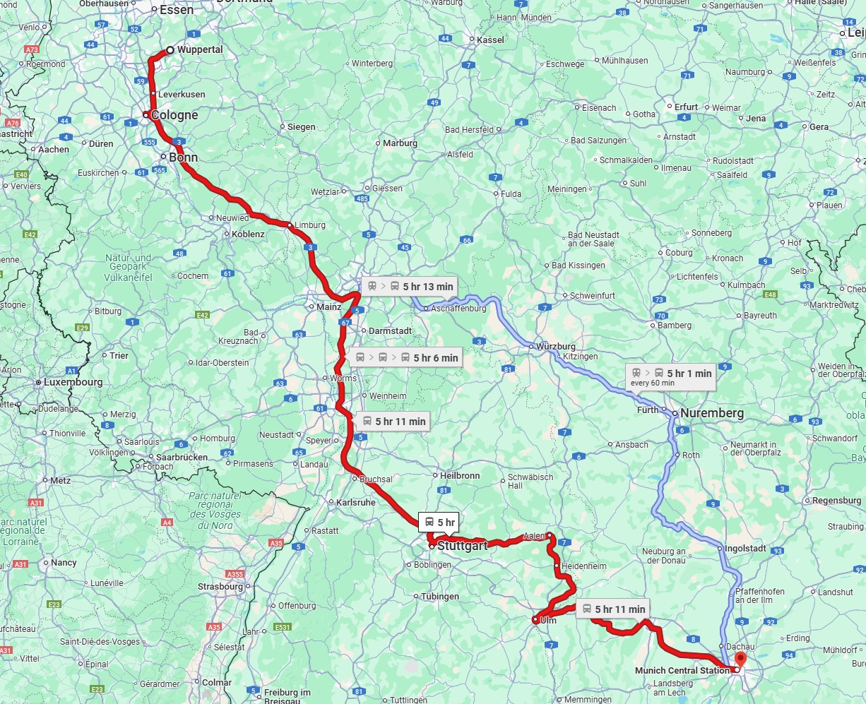 Anreise von Wuppertal Zu München Über 