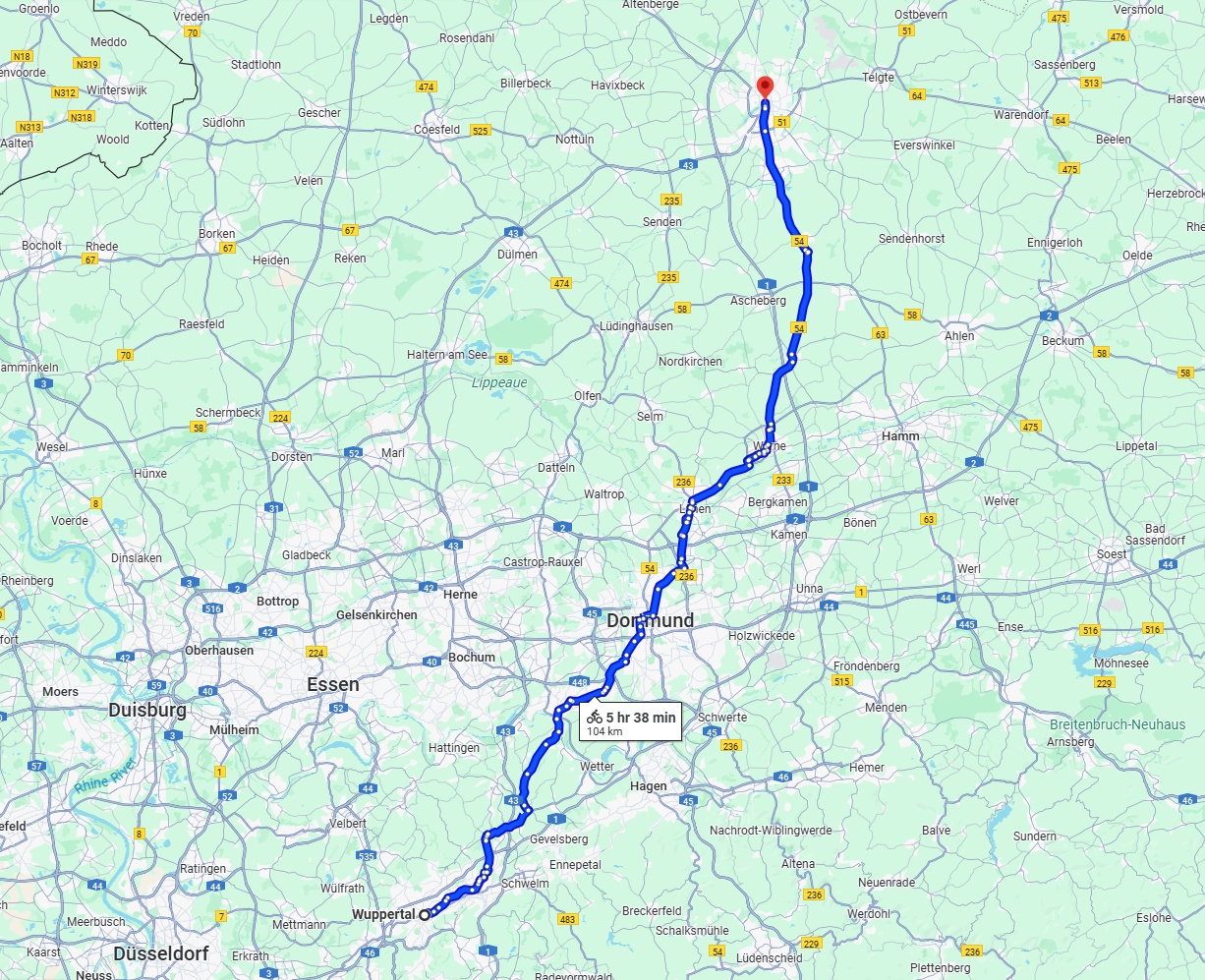 Anreise von Wuppertal Zu Münster Über 